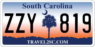 SC license plate ZZY819