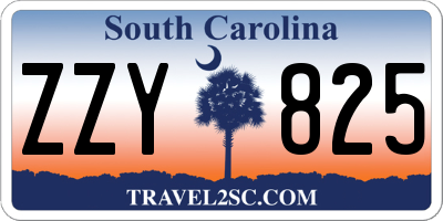 SC license plate ZZY825