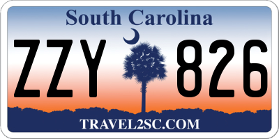 SC license plate ZZY826