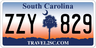 SC license plate ZZY829