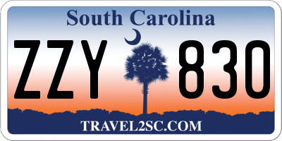 SC license plate ZZY830