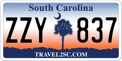 SC license plate ZZY837