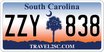 SC license plate ZZY838