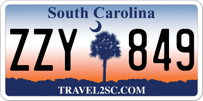 SC license plate ZZY849