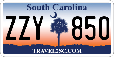 SC license plate ZZY850