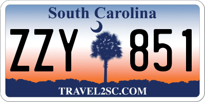 SC license plate ZZY851