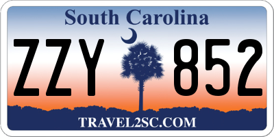 SC license plate ZZY852