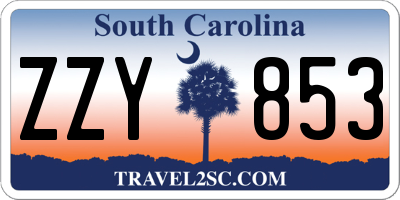 SC license plate ZZY853