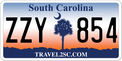 SC license plate ZZY854