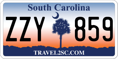 SC license plate ZZY859