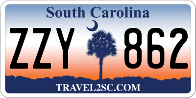 SC license plate ZZY862