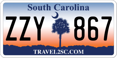 SC license plate ZZY867