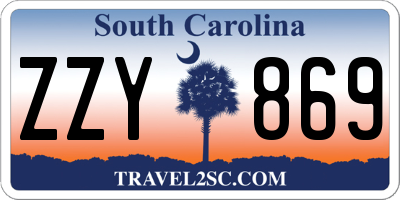 SC license plate ZZY869