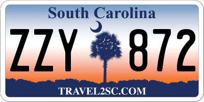 SC license plate ZZY872