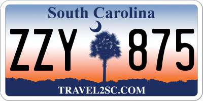 SC license plate ZZY875