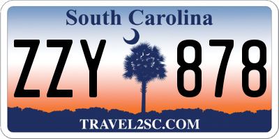 SC license plate ZZY878