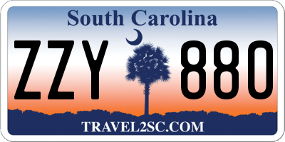 SC license plate ZZY880