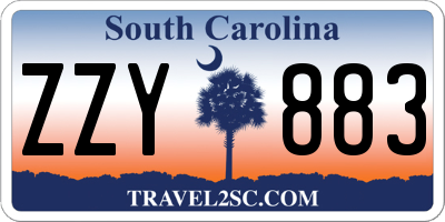 SC license plate ZZY883