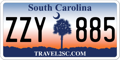 SC license plate ZZY885