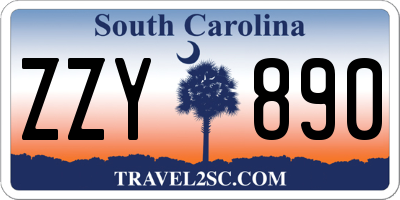 SC license plate ZZY890