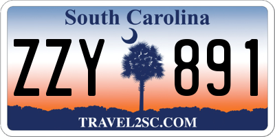 SC license plate ZZY891