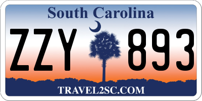 SC license plate ZZY893