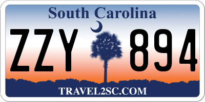 SC license plate ZZY894