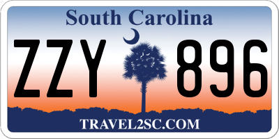 SC license plate ZZY896