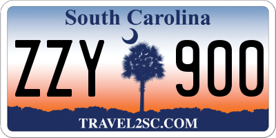 SC license plate ZZY900
