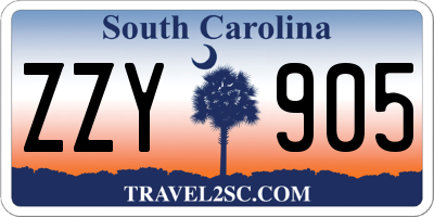 SC license plate ZZY905