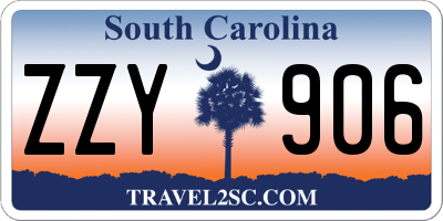 SC license plate ZZY906