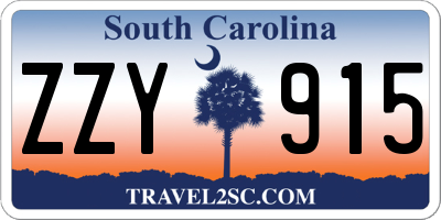SC license plate ZZY915