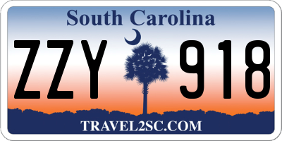 SC license plate ZZY918