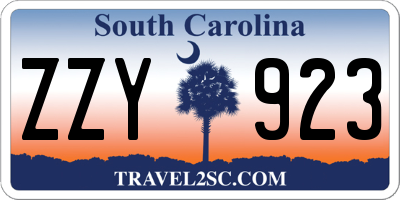 SC license plate ZZY923