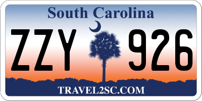 SC license plate ZZY926