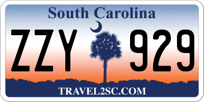 SC license plate ZZY929