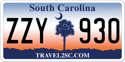 SC license plate ZZY930