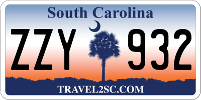 SC license plate ZZY932