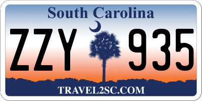 SC license plate ZZY935