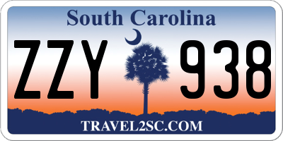 SC license plate ZZY938