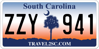 SC license plate ZZY941