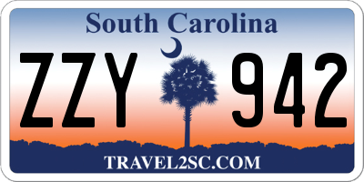 SC license plate ZZY942