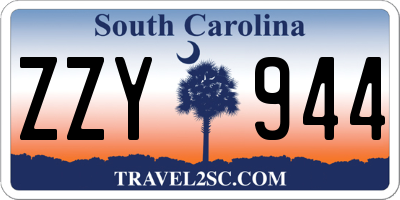 SC license plate ZZY944