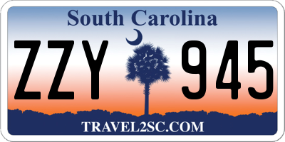 SC license plate ZZY945