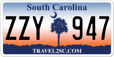 SC license plate ZZY947