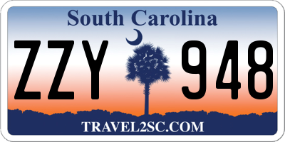 SC license plate ZZY948