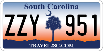 SC license plate ZZY951