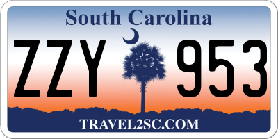 SC license plate ZZY953