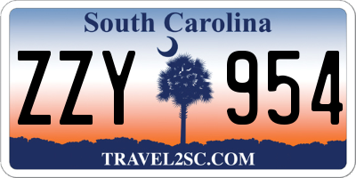 SC license plate ZZY954