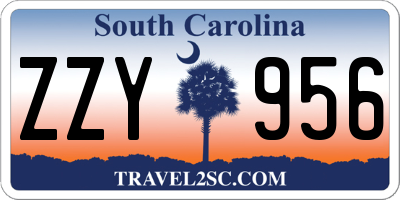 SC license plate ZZY956